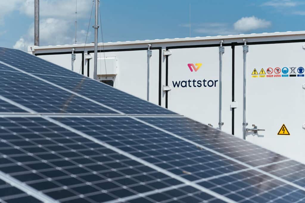 Showing Wattsor's battery energy storage system powered by renewable energy solar panels curtailing energy price volatility